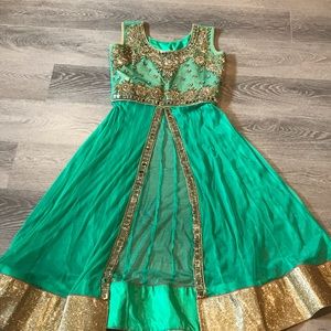 Brand new party wear ladies Indian outfit in a beautiful sage green.